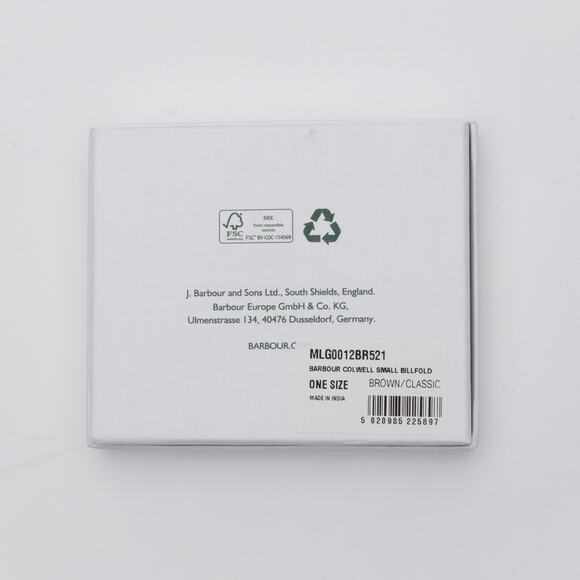 Barbour Men Colwell Small Leather Billfold Wallet Brown - Picture 5 of 5